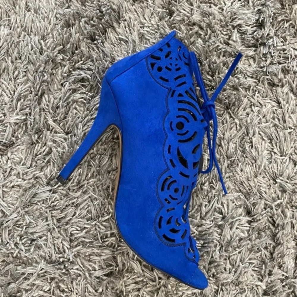 Blue Lace Up Heels